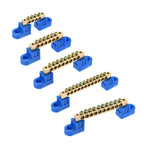 1/2/4Pc Blue Terminal Ground Bar Screw Block Barrier Brass Strip 4/6/8/10/12Positions for Electrical Distribution Box Connection
