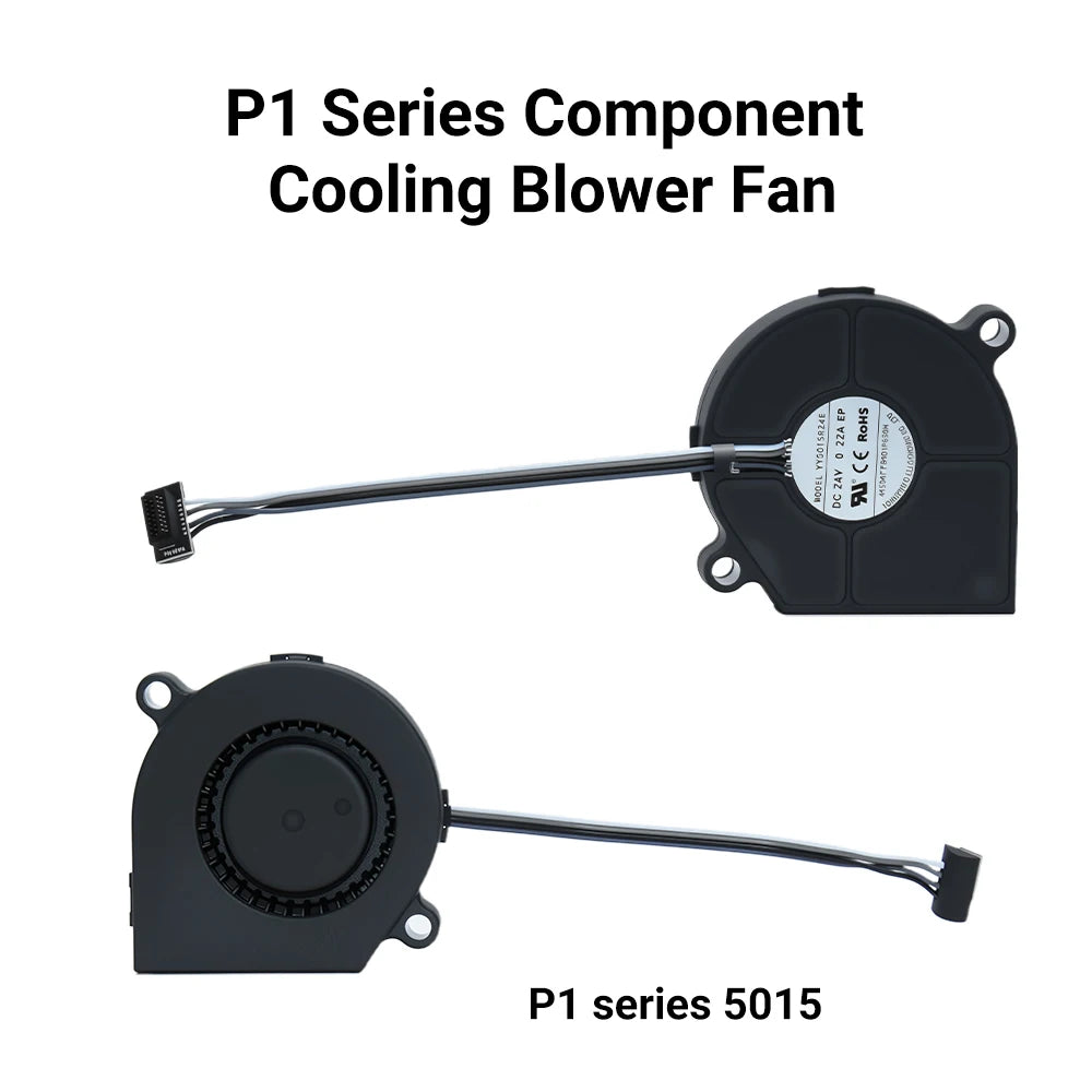 5015 Cooling Fan for Lab A1 A1mini Hotend Fan with Cable Rapid Cooler Fan 2510 Axial Fan Kit for X1 X1C P1P P1S 3D Printer Parts