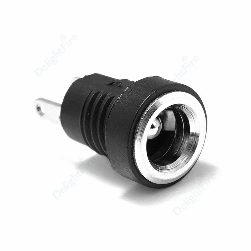 1/3/5/10Pcs DC Power Supply Jack Socket Female Panel Mount Connector 5.5mm 2.1mm Plug Adapter 2 Terminal Types 5.5x2.5mm