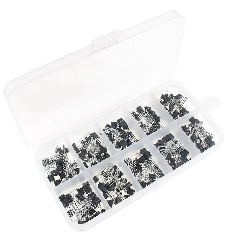50-900PCS Transistors Kit PNP NPN A1015 S8050 S8550 S9012 C1815 MJE13001 2N3904 2N3906 BC327 BC337 BC517 BC547 BC548 BC549 BC558