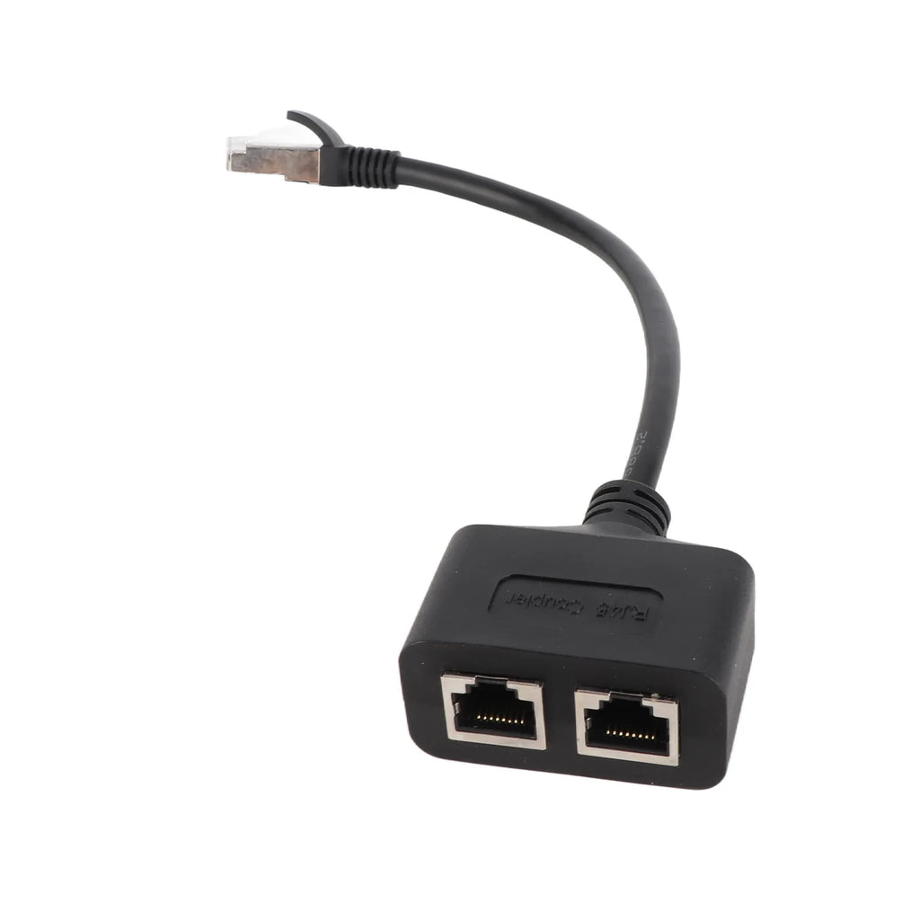 Portable RJ45 Ethernet Adapter Cable Extension 1 to 2 Port Excellent Connection Transmission Splitter Adapter for Home Office