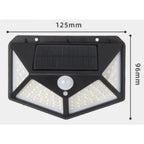 100 LED Wall Lights Outdoor Solar Lamp PIR Motion Sensor Solar Powered Sunlight Street Light for Garden Decoration