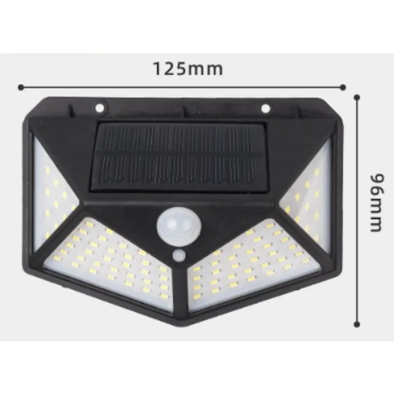 100 LED Wall Lights Outdoor Solar Lamp PIR Motion Sensor Solar Powered Sunlight Street Light for Garden Decoration