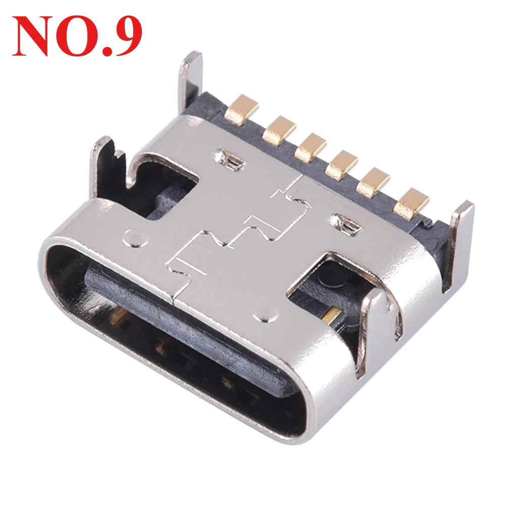 10Pcs USB Connector Type C Female Charging Port Jack 2/4/6/16 Pin Type-C Socket PCB Soldering SMD SMT DIY Repair Type C Adapter