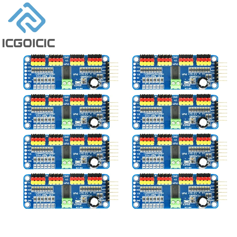 1-10PCS PCA9685 Robot Controller IIC Interface 16 Channel 12-Bit PWM Servo Motor Driver Board for Arduino Robot/ Raspberry Pi