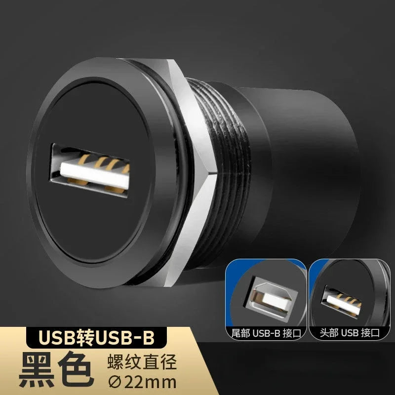 22mmc Metal Round D-type Module B-USB USB-B B-A Printing Adapter Cabinet Fast