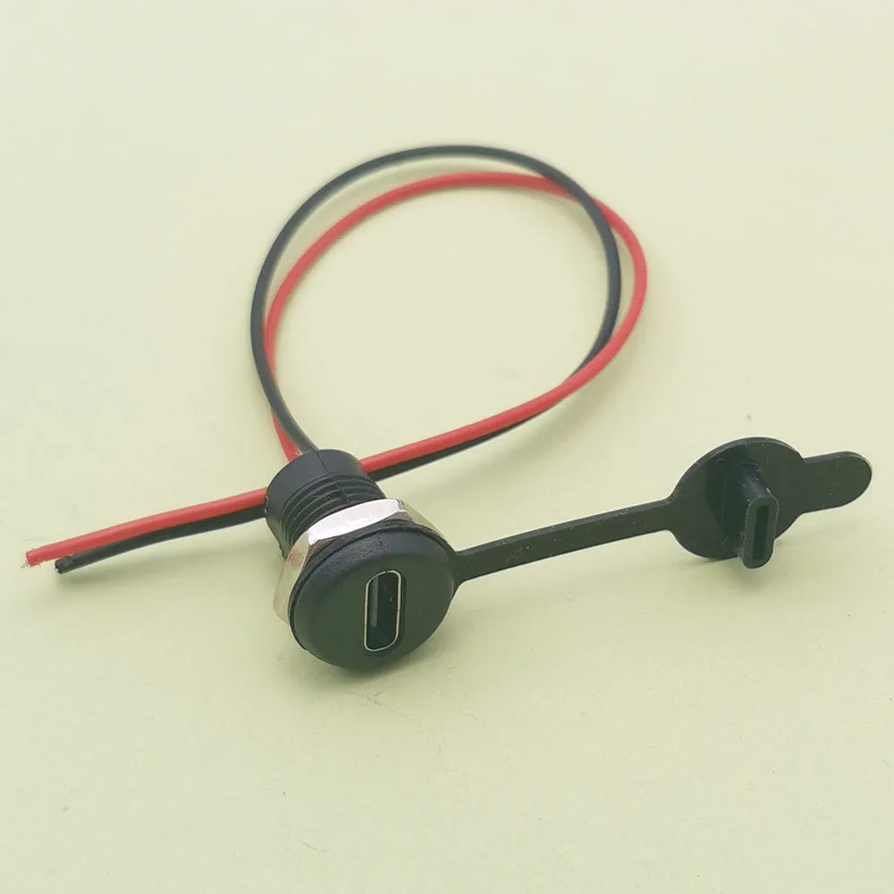 10pcs USB C Connector Type-C Waterproof with Nut Locking Panel Mounting Female TPC Waterproof Fast Charging Jack Port