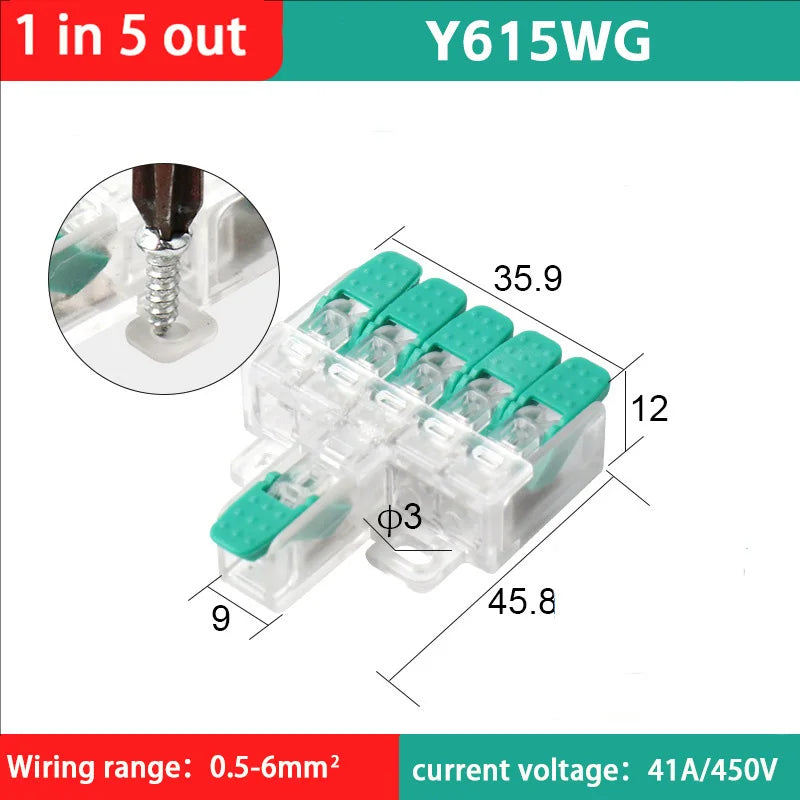 Fast Wiring Wire Connectors Splitter Terminal Blocks Quick Plug-in Connector Conductor Cable Junction Box