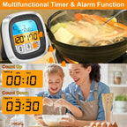 Digital Kitchen Thermometer Probe Touch Screen Meat Barbecue Food Temperature Measure Tool Steak BBQ Timer Cooking Tools