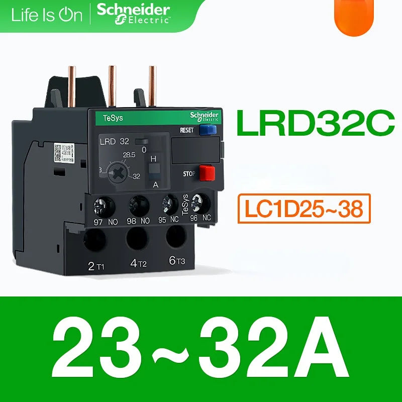 Schneider Thermal Overload Relay LRD12C LRD16C LRD21C LRD32C Relay Three-Pole Thermal Magnetic Trip 10A LC1D Overload Protection