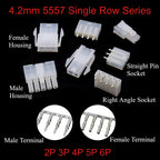 10Sets 4.2mm Pitch MOLEX Mini-Fit 5557/5559 Single Row 2/3/4/5/6P Male Female Housing Terminal Straight/Curved Needle Connector