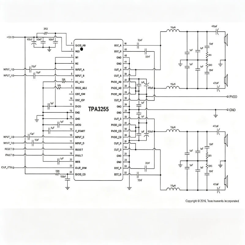 TPA3255 PBTL mono 480W power amplifier board