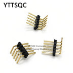10pcs 1.27mm Single Double Row Right Angle Male Pin Header 5 6 7 8 9 10 25 40 50P RA Pin Header 0.05" PCB Breakaway Golden-Plate