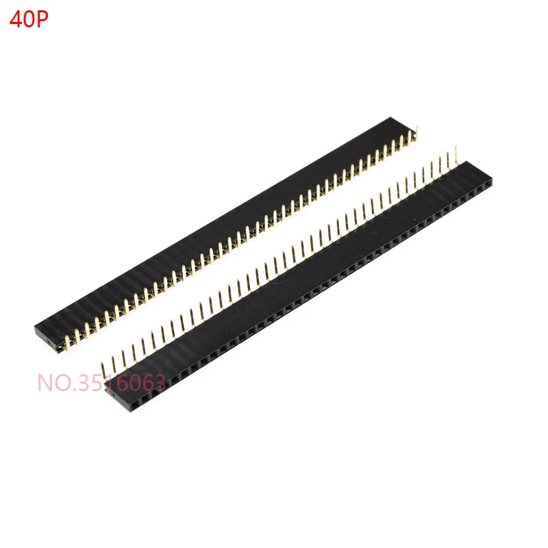 10pcs 1x/2/3/4/5/6/8/10/40 Pin Single Row Right Angle Female Pin Header 2.54mm Pitch Strip Connector Socket 3p/4p/6p/8p/20p/40p
