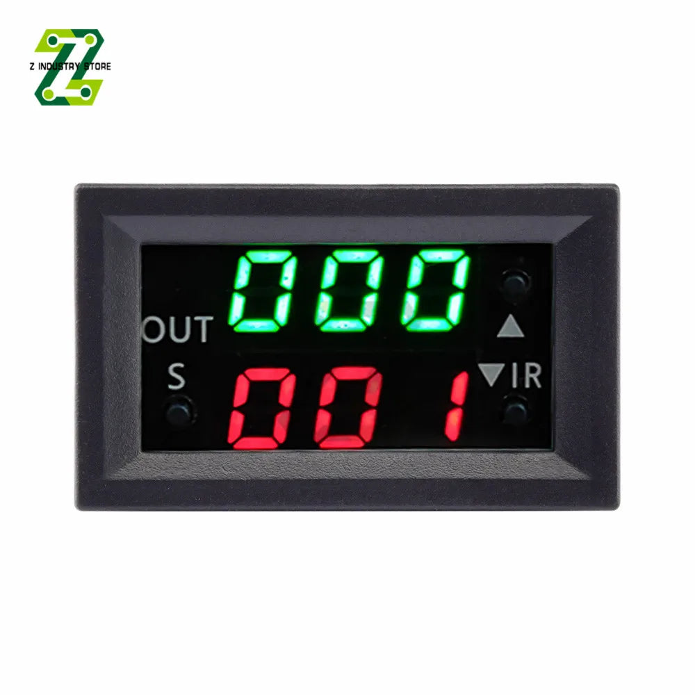 Dual Display Time Relay Module DC 12V Time Delay Relay Relay Timing Delay Cycle Time Control Switch 20A Passive Output
