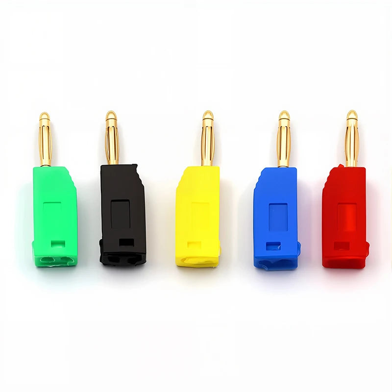 30V/10A 10PCS 2MM Banana Plug Gold Plating Stackable Electrical Terminal Connector Accessories 5 Colors