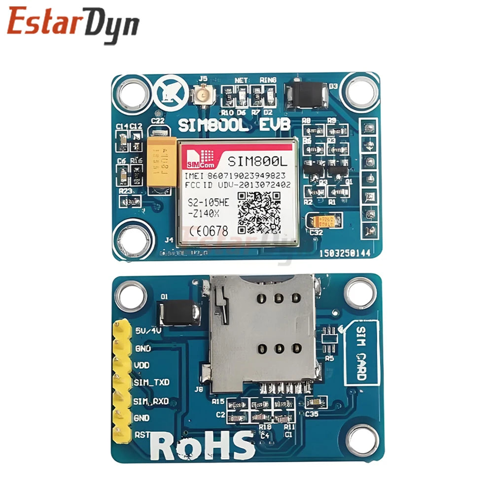 Estardyn SIM800L 4-Band Global GSM GPRS Module, Quad-Band SMS/Data for IoT, Low Power 3.4-4.4V