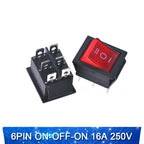 KCD4 Rocker switch ship type switch rocker power button 4/6PIN red light green light 31x25mm16A/30A 250v ON-OFF/ON-OFF-ON