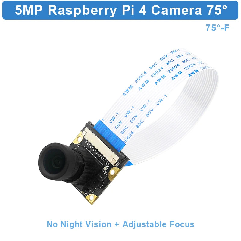 Raspberry Pi 5MP Camera OV5647 1080P Optional Wide Angle Night Vision IR-CUT Fisheye Webcam for Raspberry Pi 4 Model B 3B Plus
