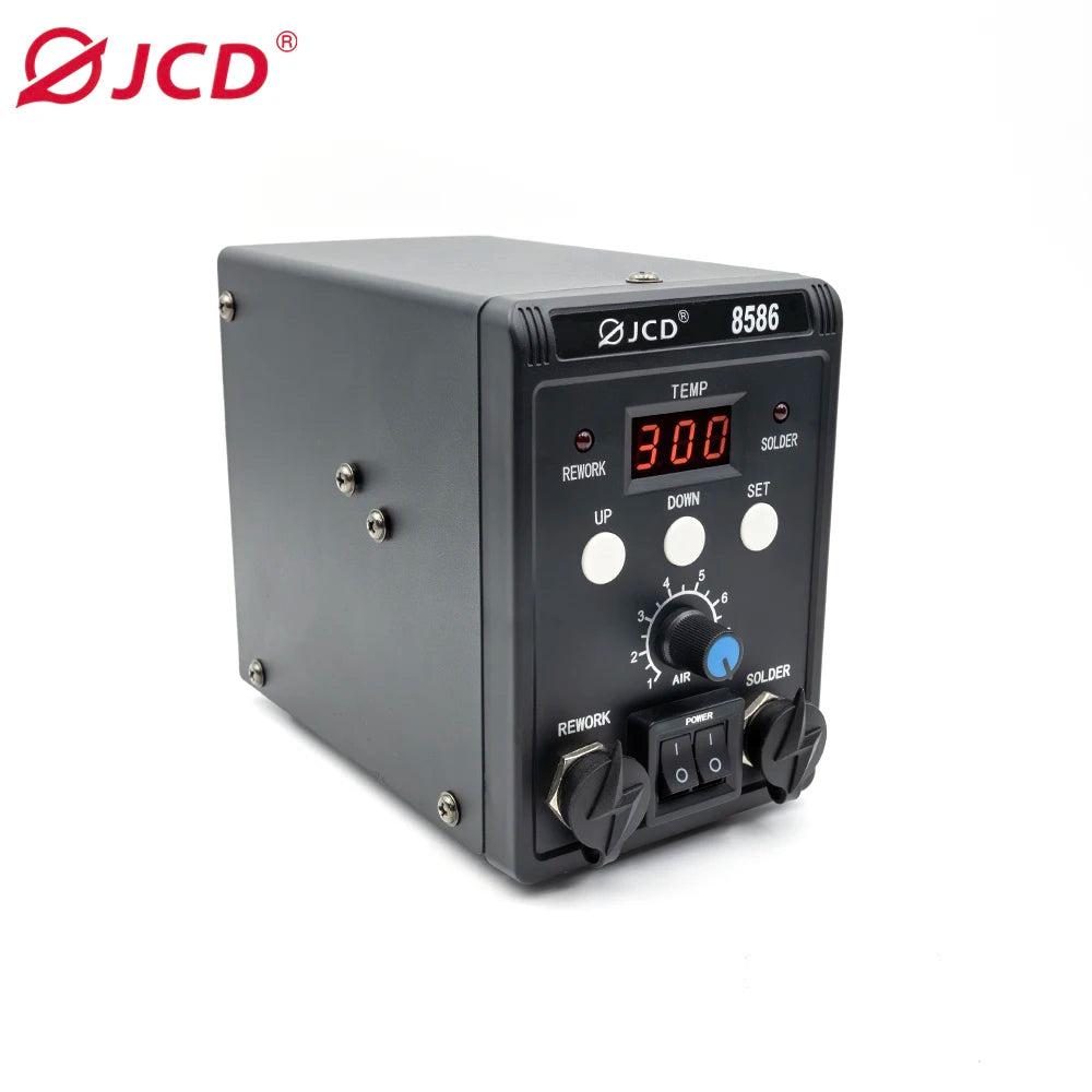 JCD 2 in 1 Digital Soldering Station Hot Air Gun Solder Iron SMD BGA Rework Desoldering Welding Repair Tools 760W 220V 110V 8586