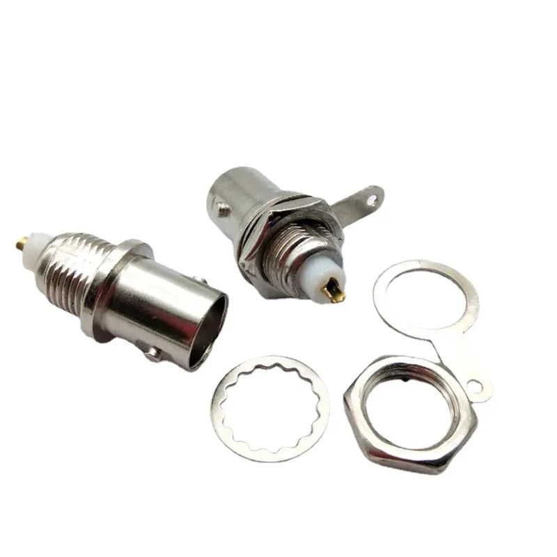 2/5/10pcs BNC Female Connectors Adapter Panel Chassis Mount Coaxial Cable Gold Plated Copper Core NC Female Welding Machine B5