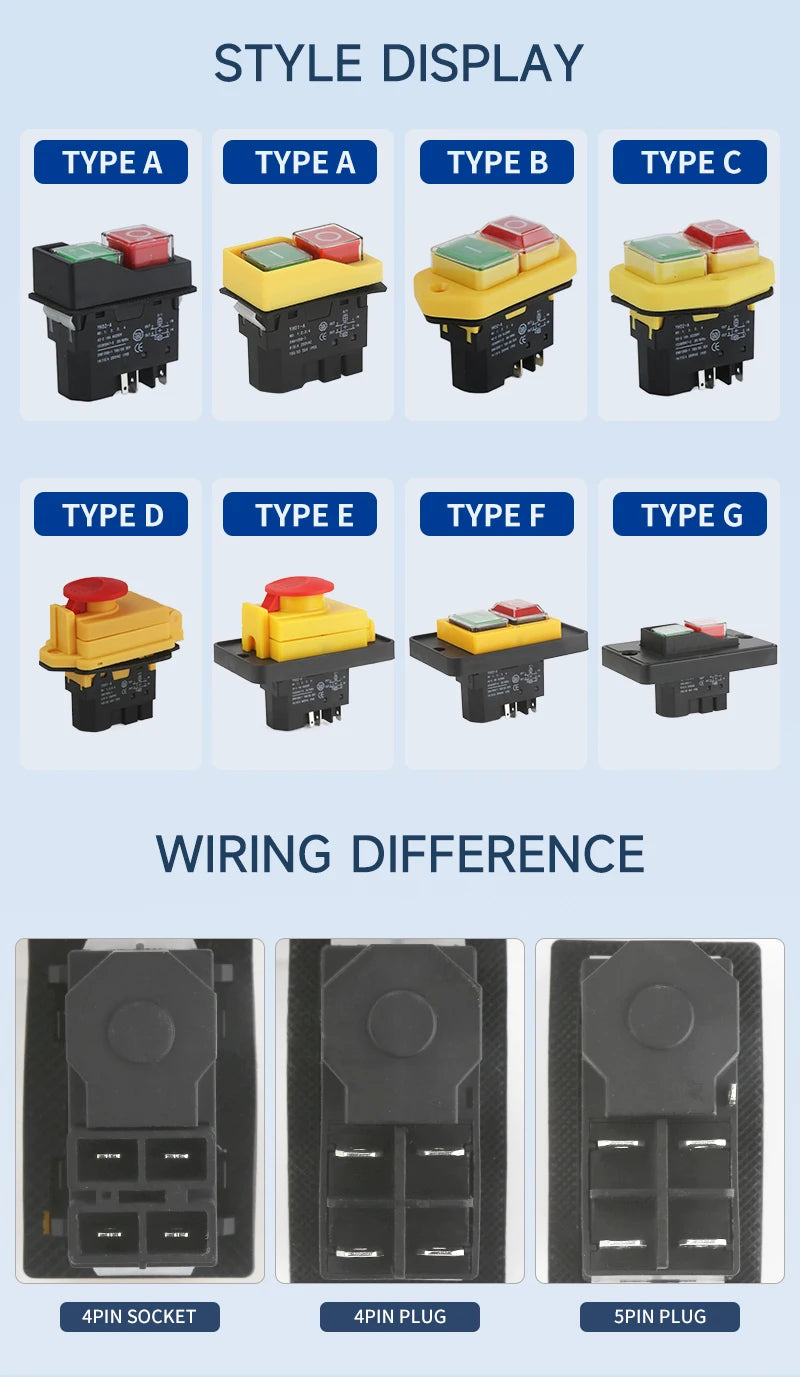 YH02A Electromagnetic Starter Push Button Switches Machine Tool Equipment IP55 Waterproof Safety Witch 28A Replace KLD28A KJD17A