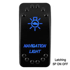 Waterproof Rocker Switch with Blue LED | 12V/24V Latching & Momentary (SPST/ DPDT) | for Marine, UTV, ATV, RZR, Automotive