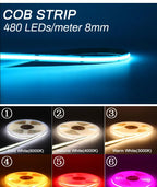 COB LED Strip PIR Motion Sensor Stair Lights Kit Step by Step Control Indoor Smart Staircase Lighting Controller with Main Line