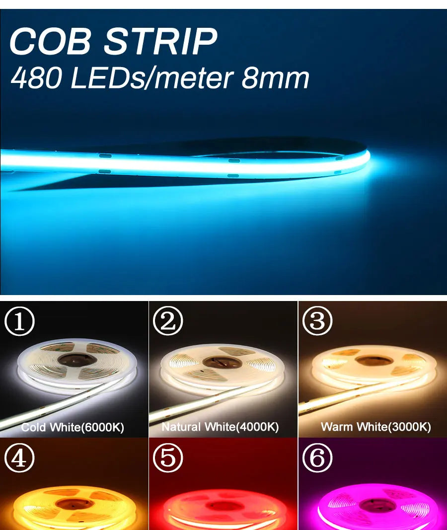 COB LED Strip PIR Motion Sensor Stair Lights Kit Step by Step Control Indoor Smart Staircase Lighting Controller with Main Line