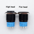 12/16/19/22mm Metal Push Button Switch Waterproof Momentary Latching  Power Switch No LED  Start Stop On/Off High Head Flat Head