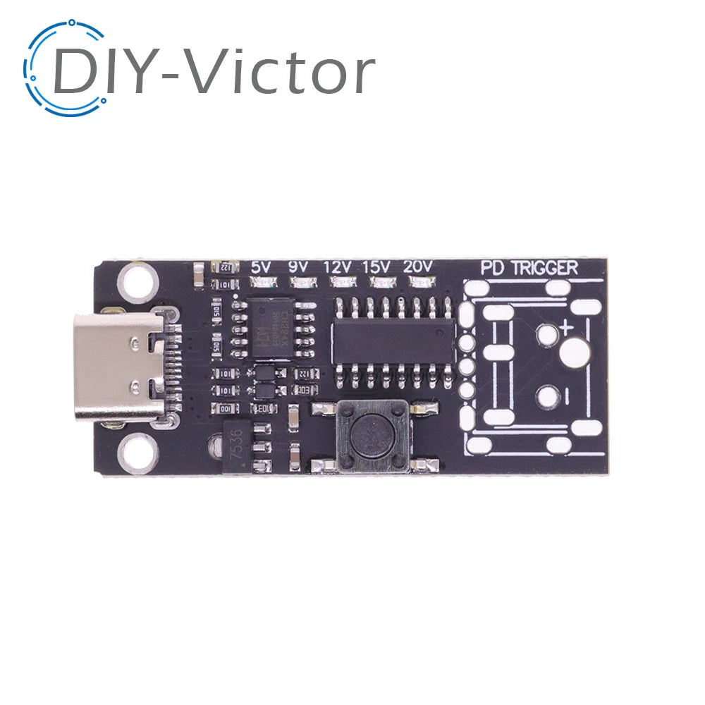 100W 5A Type-C USB QC Decoy Trigger Board 5V 9V 12V 15V 20V Output PD 2.0 3.0 Trigger Adapter Cable Connection Polling Detector