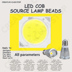 10pcs A Lot 3W/5W/7W/10W 6500K/4000K/3000K LED COB Light Beads 1313 LED Lamp Bead LED Bulb Chip Spot Light Downlight Diode Lamp