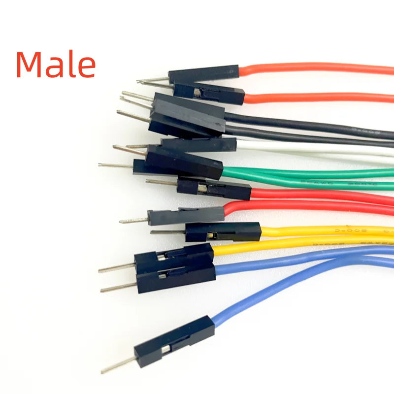 10pcs High-end Soft Silicone Dupont Wire 1P Dupont Jumper Cable Female Male Connector 10/20/30cm 22awg for Arduino