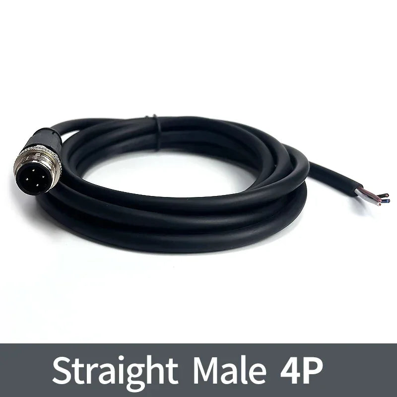 2Meters M12 sensor connector waterproof cable plug Male&Female 4 5 8 12Pin PVC Integrated injection molding M12 connectors