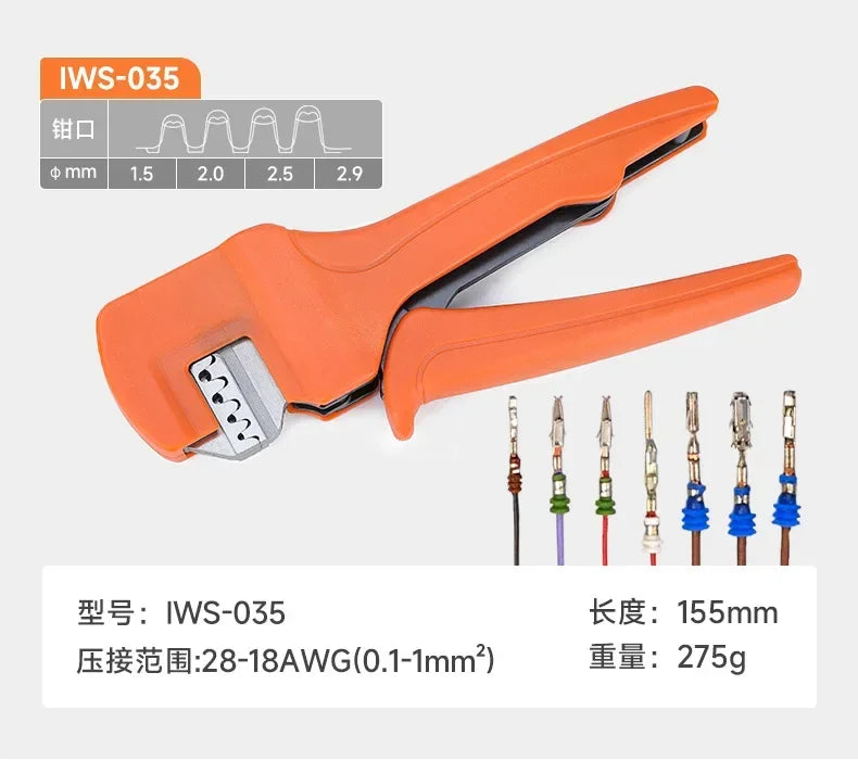 IWS-3220S Wire Crimping Tool for JST, Molex, Dupont Micro Terminals Connectors Crimper, AWG 32-22 Mini Hand Plier