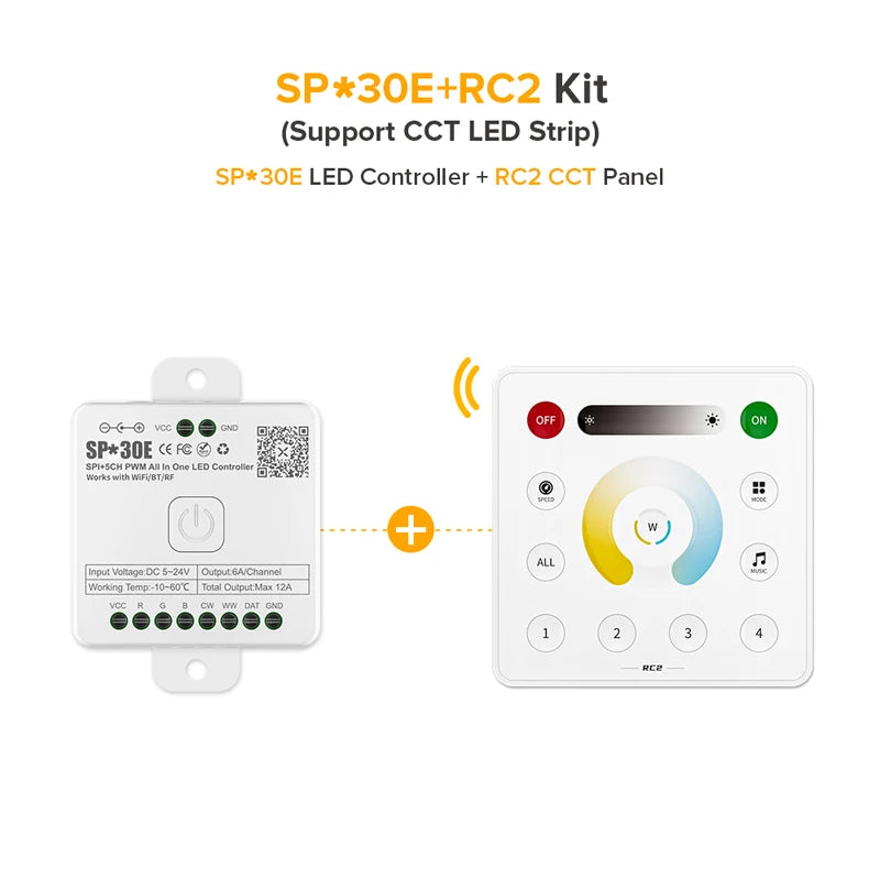 All In One LED Controller SP530E Wifi Alexa Google Home BT SP630E 5CH PWM SPI Pixels LED Strip Light WS2811 WS2812B SK6812 FCOB