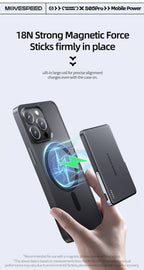 MOVESPEED S05Pro Magnetic Power Bank 5000mAh Wireless External Battery with Stand for MagSafe Powerbank for iPhone 16 15 Samsung