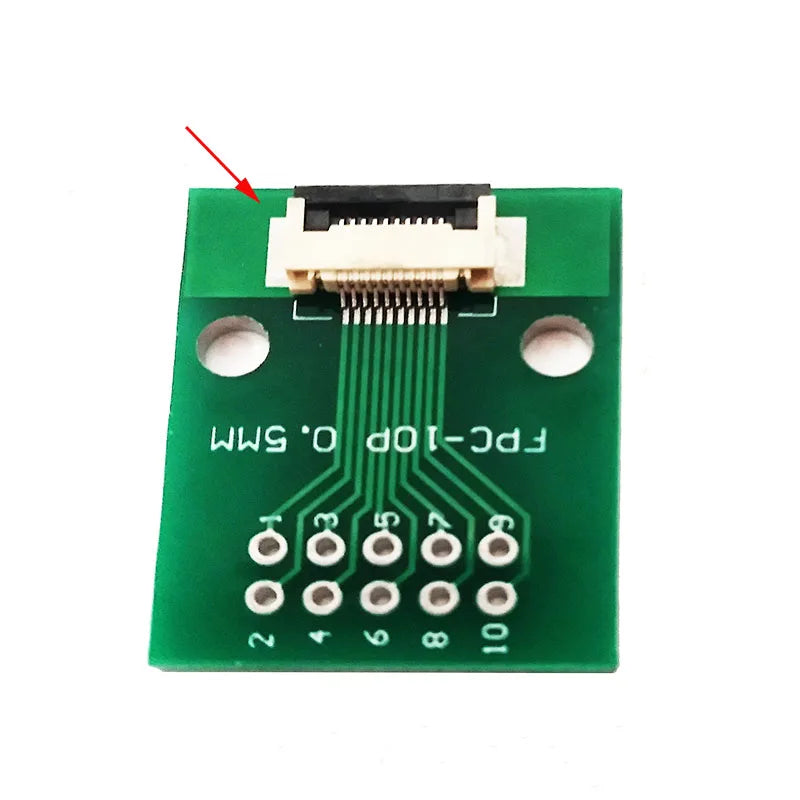 1PC FPC Connector 10PIN Flexible Cable Adapter Board FFC To 2.54mm Straight Plug Soldered With 0.5mm Spacing Socket PCB