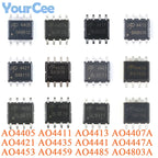 20pcs/5pcs AO4407A SOIC-8 4407A P-channel -30V/-12A SMD MOSFET Field Effect Transistor Chip AO4405AO4411 AO4413 AO4421 AO4435
