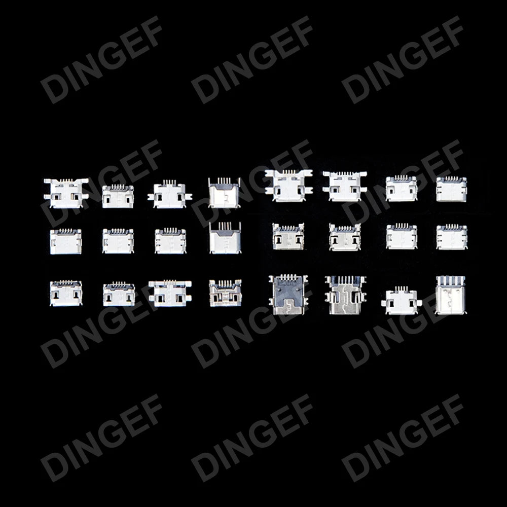 120Pcs Micro USB Connector Kit 24 Models Female Mini Usb Soldering Connectors Diy For MP3/4/5 Samsung Huawei SMD DIP Socket Kit