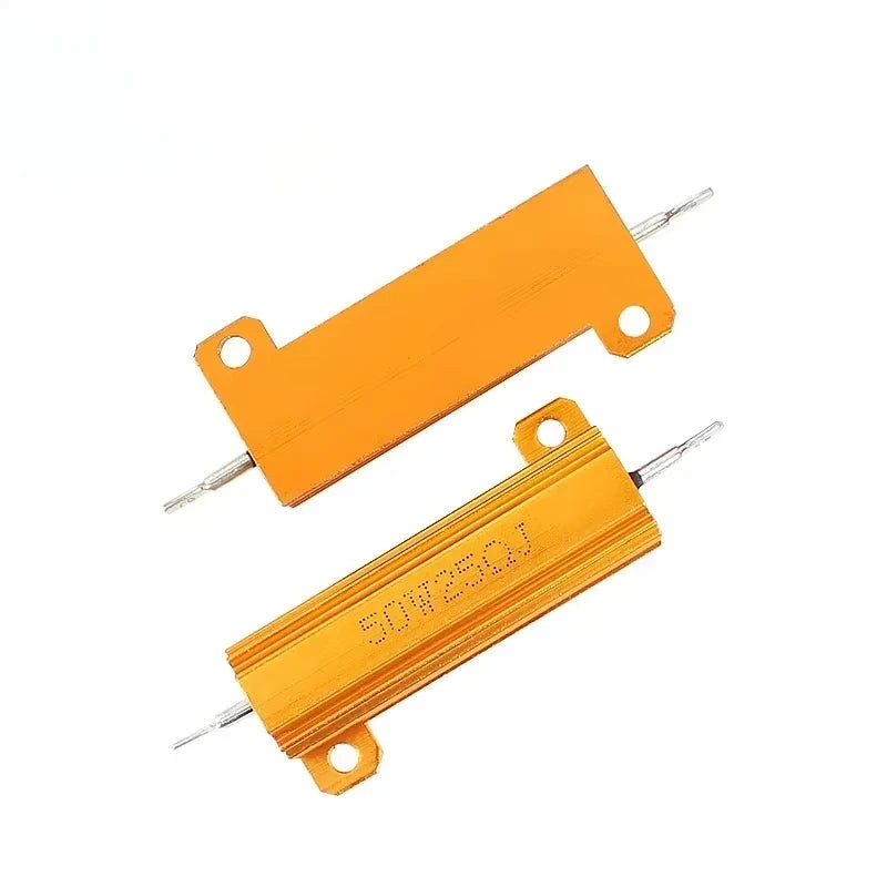 2PCS Load Resistor 10W 25W 50W 100W Aluminum Power Metal Shell Case Wirewound Resistor  0.1~10K Ohm 4ohm 6ohm 8ohm Resistance