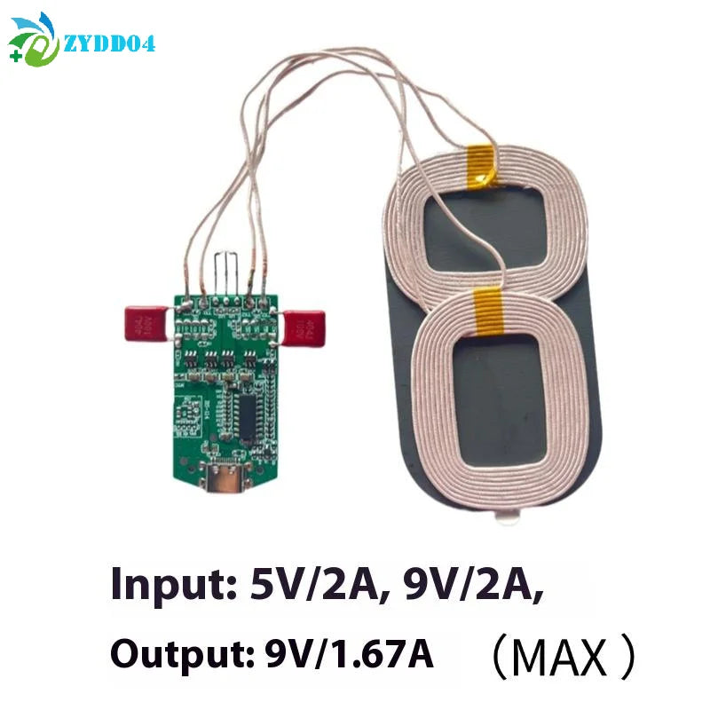 ●1Pcs Wireless Charging Type-C Interface 15W Dual Coil Wireless Charging Module Wireless Charger PCBA Home Car Equipment