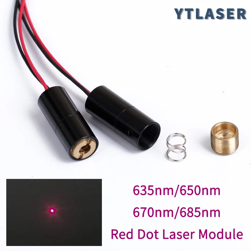 D8mm Focusable Locator 635nm 650nm 670nm 685nm Red Dot Laser 1mW 5mW 10mW Laser Diode Module Industrial Grade ACC Driver