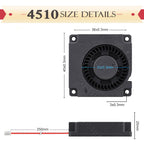 Gdstime 5015 24v Fan 4010 Snail Fan 2PIN DC 5V 12V 3D Printer Mini Fan 7015 7530 Cooling Fan 3010 5020 Turbo Fan Radial Cooler