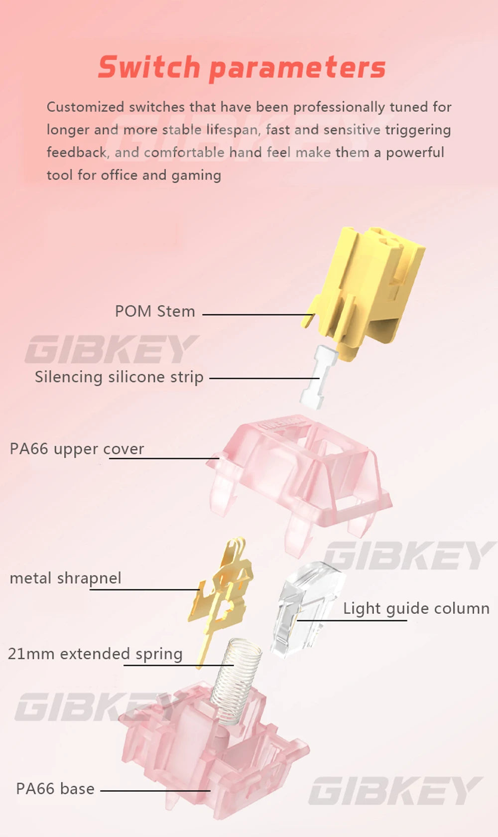 Outemu Silent Switch Peach V3 Switch Mute Lemon Switches Hot swap Quiet Mechanical Keyboard Linear Tactile 5Pin Pre Lubed POM