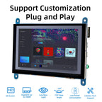5 Inch HDMI LCD Display 800*480 Capacitive Touch Screen for Raspberry Pi 5 4B 3B 2B B+ B 3A+ A+ Zero W Zero