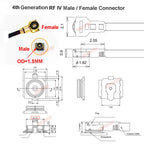 2PCS/lot MHF4 to SMA Jumper RP-SMA/ SMA Male to IPX-4 MHF4 Female Jack WIFI Antenna Extension Pigtail RG113 RF1.13 Cable Adapter