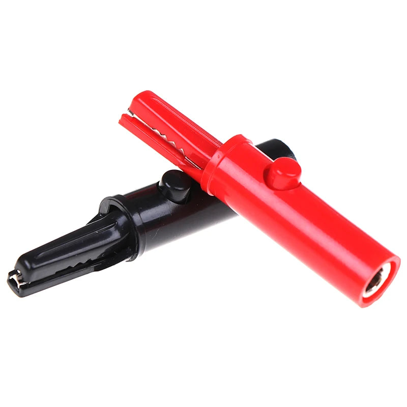【2Pcs Push Button Type Full Protective Alligator Clip For Professional Multimeter】
