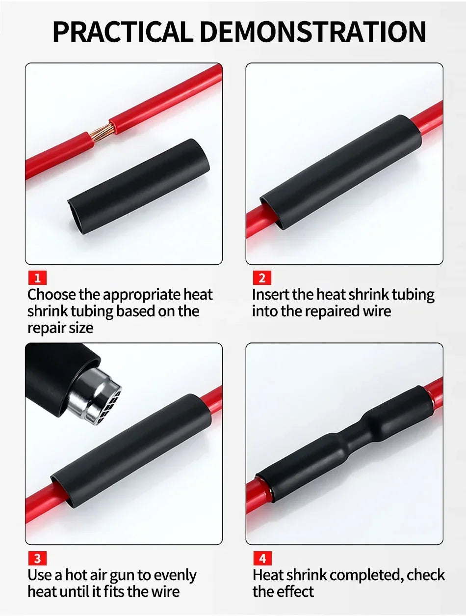4:1 Heat Shrink Tube With Glue Thermoretractile Heat Shrinkable Tubing Dual Wall Heat Shrink Tubing 4 6 8 12 16 20 24 32mm
