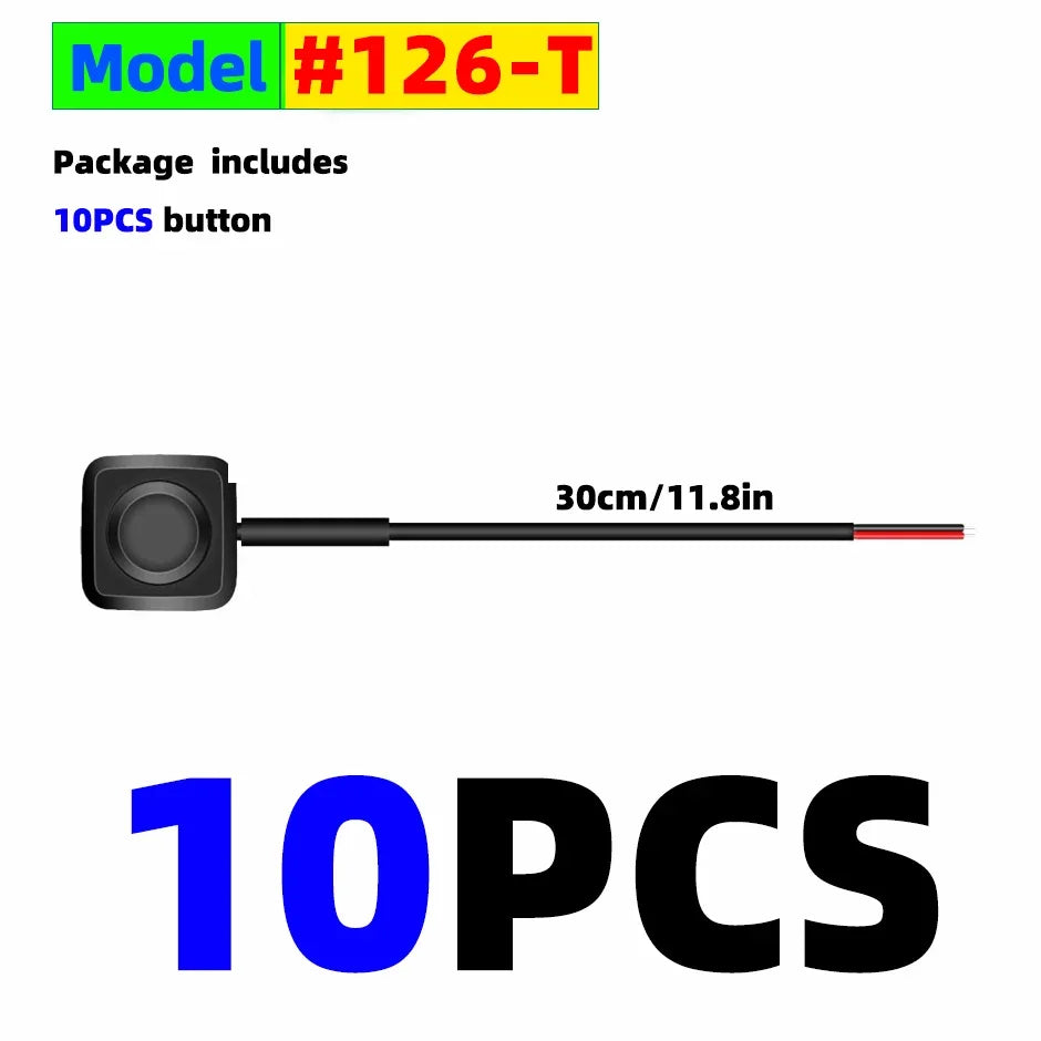 Momentary Push Button Switch ON/OFF 12V/24V  Surface Mount Mini Round Black Button for Horn, Doorbell, Temporary Control